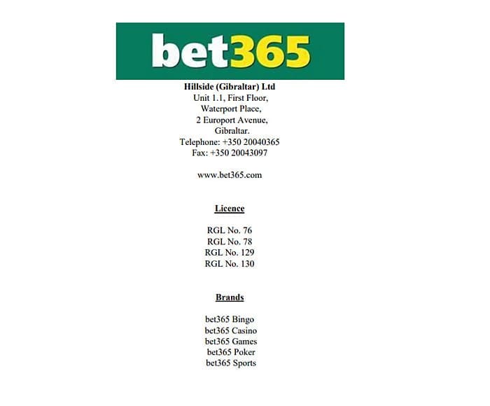 bet365のライセンス