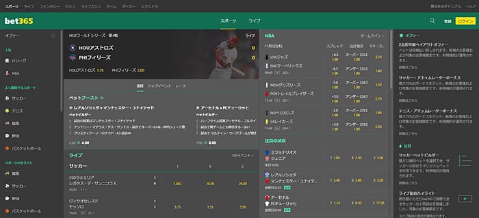 bet365のホームページ