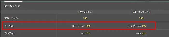 野球でのトータル