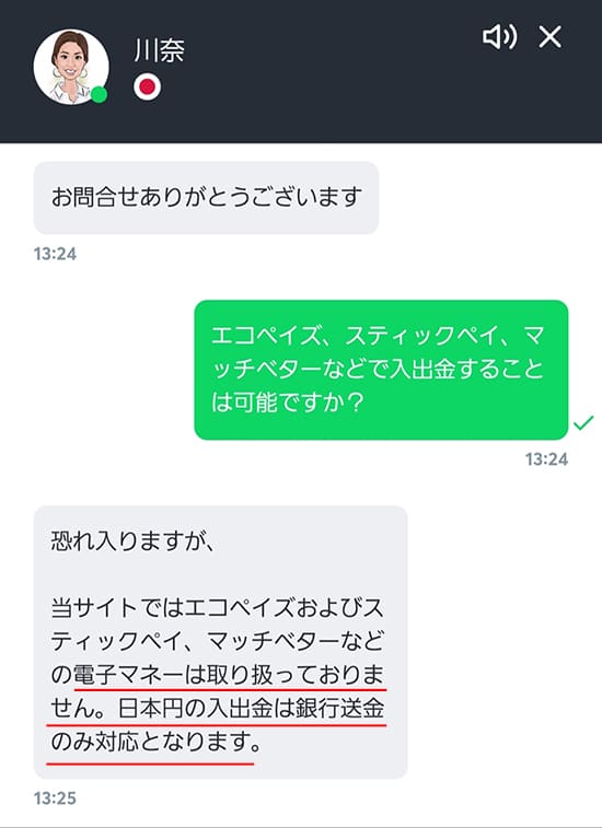 サポート問い合わせ画像