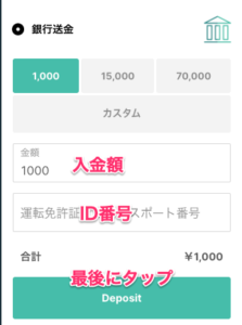 ステーク（Stake）銀行送金