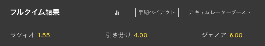 bet365　セリエAの勝敗予想