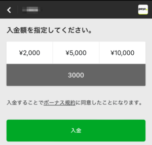 betway payz入金　金額指定