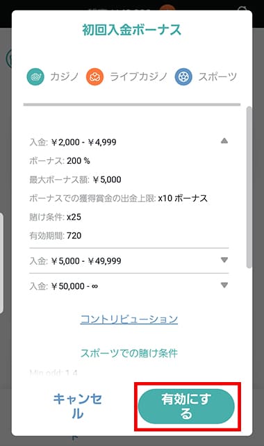 入金ボーナスの受け取り方解説画像③