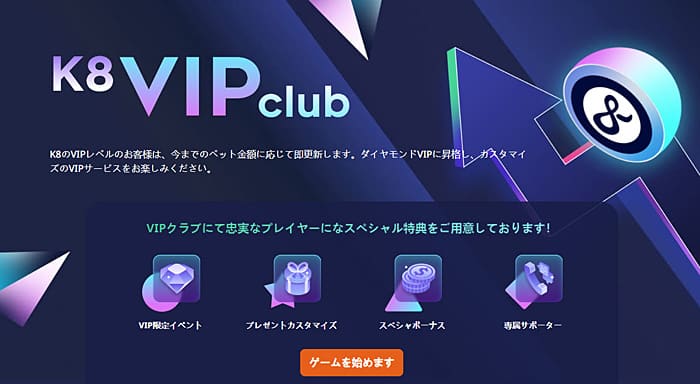 k8カジノのVIPプログラム