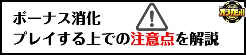 ボーナス消化 プレイする上での注意点